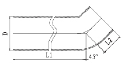 W型45度加長彎頭結(jié)構(gòu)圖